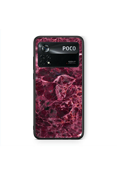 Other Xiaomi Poco X4 Pro Marble Cherry Black Glossy Θήκη
