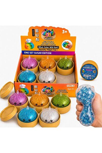 RXH Jucărie Squishy Dumpling Unicorn Surprise cu Sclipici și Biluțe Antistres