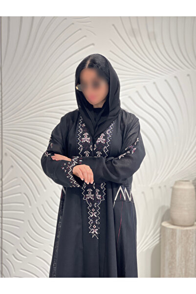 elegant veil "عباية غزال" عباية سوداء مطرزة بتصميم أنيق