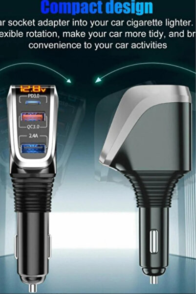 Denx Car Charger with Additional Triple-Port Slot M/Dx139 Dexnex Brand