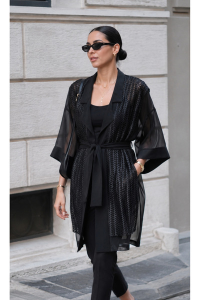 B&W Dante Şifon Katmanlı Tasarım Kimono
