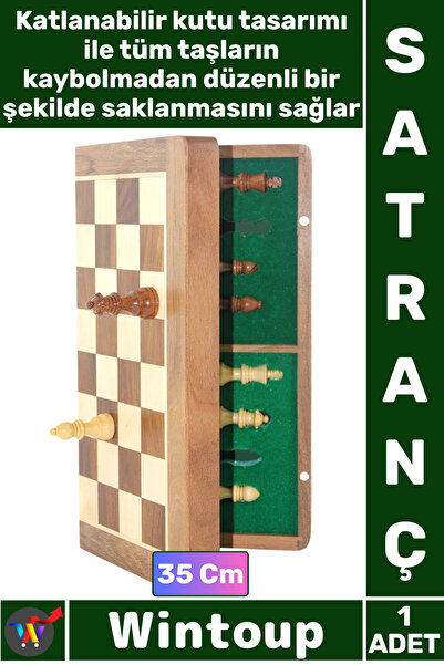 Wintoup # Chess Magnetic Travel Type Mini Magnet Stones Wooden Foldable Boxed...