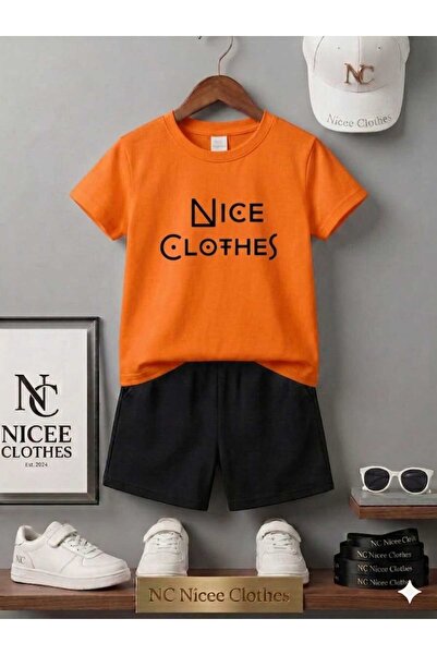 NC Nicee Clothes تي شيرت صيفي للأطفال شورت يونيسكس (مطبوع بنقاط جميلة)