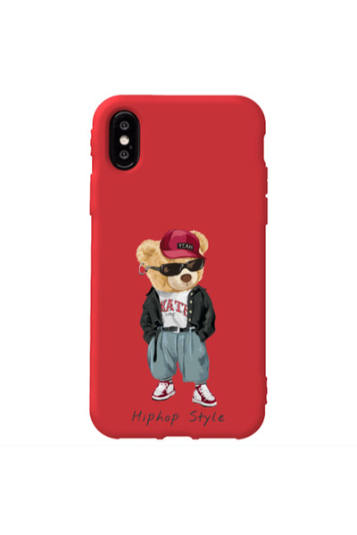 Other Apple iPhone Xs Max Hip hop style Red Colored Silicone TPU Θήκη