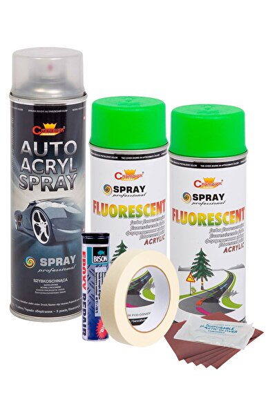 OEM Kit complet reparatie si vopsire jante culoare Verde Fluorescent, V2