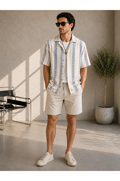FıttingRoom Oversize Patterned Cotton Woven Shirt
