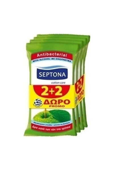 Septona Υγρά Μαντηλάκια Πράσινο Μήλο 2+2 ΔΩΡΟ 15 τεμάχια