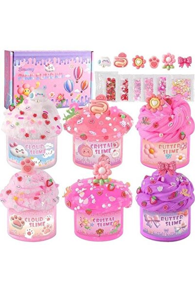 Beauenty 6 Pack Slimes, Pink Slime Kids, Cloud Slime kit for Girls Ages 3-12,...