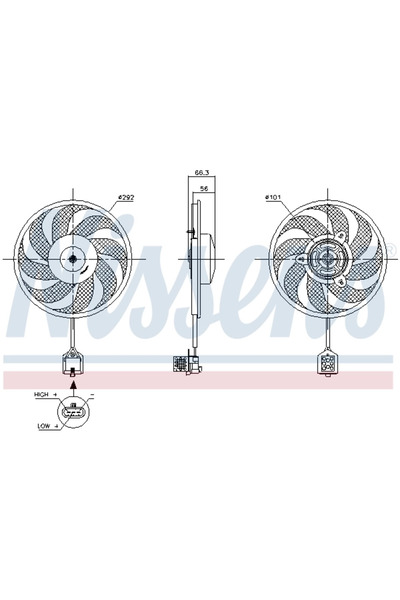 Nissens Ventilator Radiator CHEVROLET CORSA/CORSA pick-up OPEL COMBO/CORSA C/...