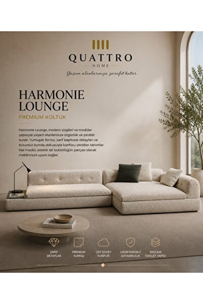 QUATTRO HOME Harmonie Lounge Krem Modüler Köşe Koltuk