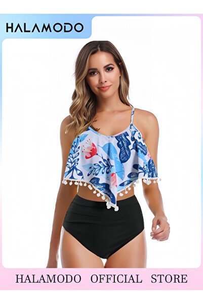 HALAMODO One Piece Swimsuit for Women Ring Linked Monokini Sexy Bathing Suit ...