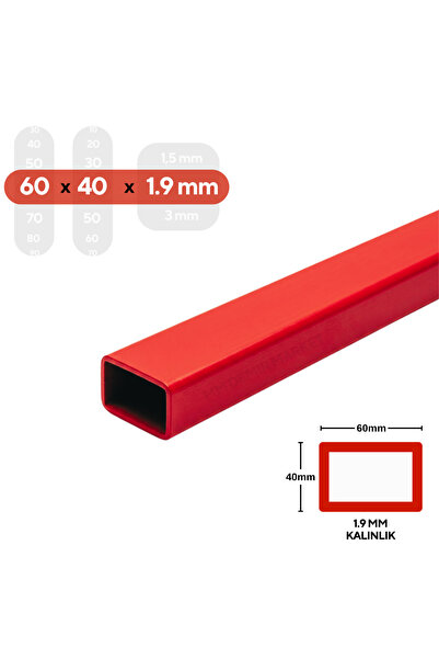 mm demir market 60X40X1,9 mm Boyalı Kutu Profil 1 Metre | Çelik Profil | Kayn...