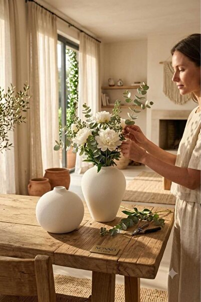Nonno dekor Set of 2 Decorative Vases – Modern Vase Living Room Decor, Handma...