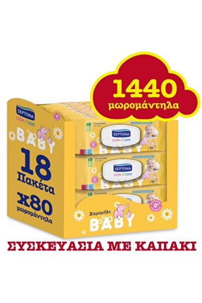 Septona Calm & Care Μωρομάντηλα χωρίς Αλκοόλ & Parabens 18x80 τεμάχια