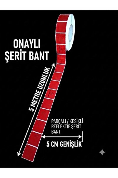 opersan شريط عاكس للضوء باللون الأحمر مقاس 5 أمتار × 5 سم ذاتي اللصق ومقطع إل...