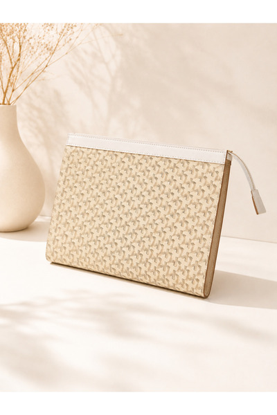 DİAMOND OUTLET Τσάντα Clutch με σχέδια, με φερμουάρ, κομψή, για καθημερινή χρήση