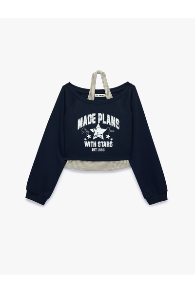 Koton Rahat Kalıp Uzun Kollu Bisiklet Yaka Sweatshirt