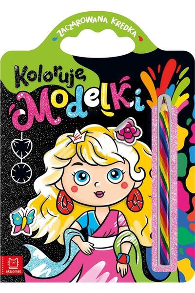 AKSJOMAT Set carte de colorat, AKSJOMAT, cu stickere si creion curcubeu