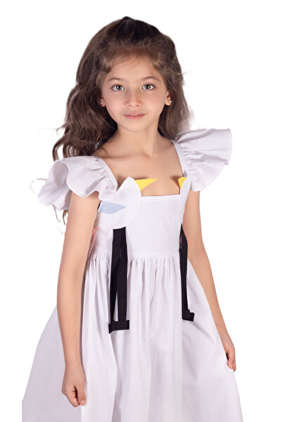 Little Toucan White dress with birds