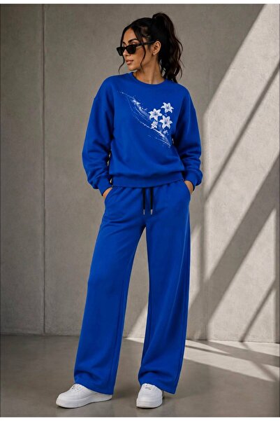 TREND EMMODA Women's Floral Printed Oversize Sweatshirt and Regular Sweatpant...