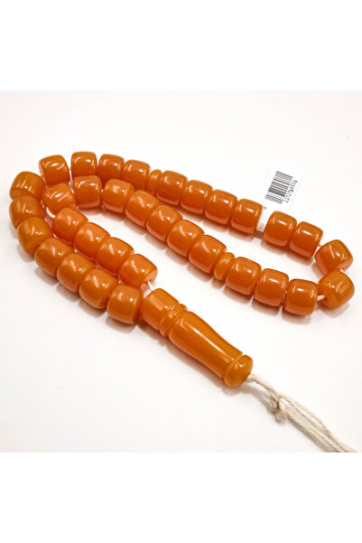 Generic Afghan Musk Rosary 33 Beads 10x12mm Vibrant Orange Barrel Prayer Bead...