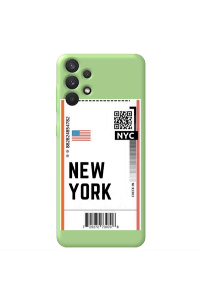 Other Samsung A32 4G New York NYC Light Green Colored Silicone TPU Θήκη