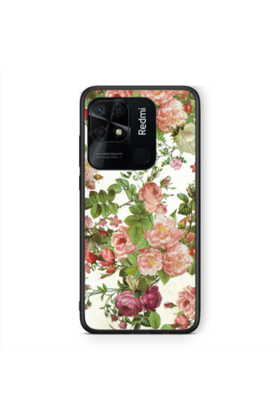 Other Xiaomi Redmi 10C Pink roses 2 Black Glossy Θήκη
