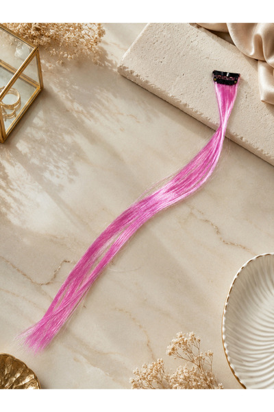 PİNPİN AKSESUAR PEMBE FESTİVAL SAÇI RENKLİ EK ÇITÇIT SAÇ 45cm