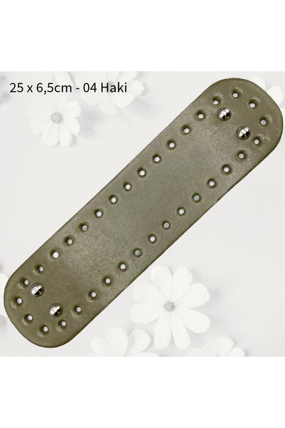 Oxford İplik Stitched and Riveted Bag Base 25X6.5 cm 04 Khaki