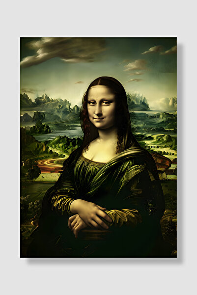 Luna Marissa Poster Mona Liza Klasična interpretacija u zelenim tonovima Umje...