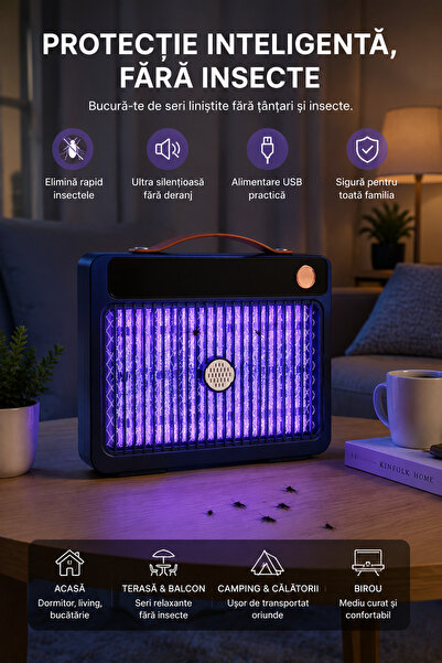 OEM Aparat Electric Anti Insecte 5W USB cu Lumină UV, Lampă Anti Țânțari și M...