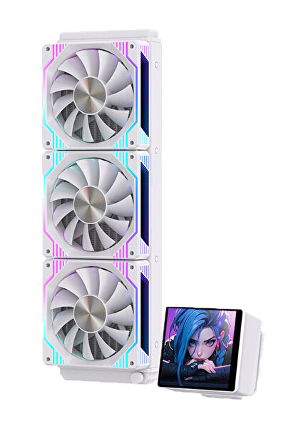 GAMELİNE DP-01 4" Büyük LCD Ekranlı 360mm ARGB İşlemci Sıvı Soğutma Beyaz