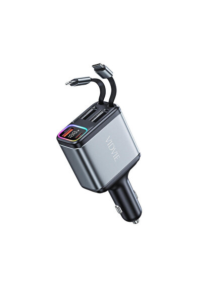 Vidvie In-Car CC539 Double Retractable Cord Fast Charge Car Charger