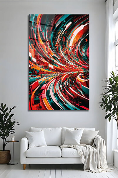 Parıltı Yayınları B&G Design Pictură futuristă abstractă pe sticlă, cu efect ...