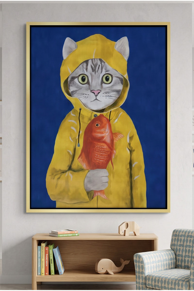 Jasmine Art The Rainy Day Catch Kids Wall Art | Portrait Framed Canvas Print ...