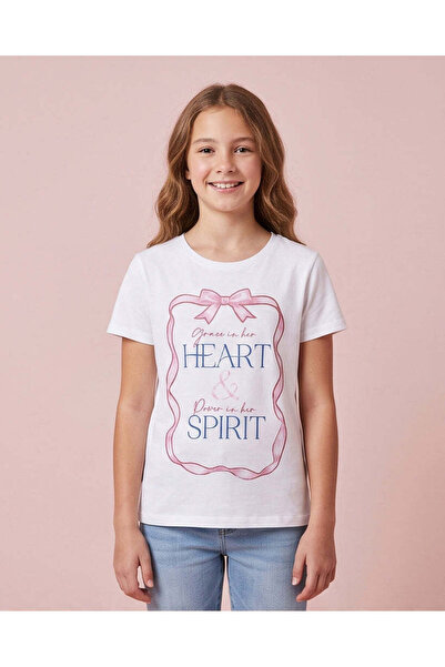 REDTAG Senior Girls White Graphic T-Shirt