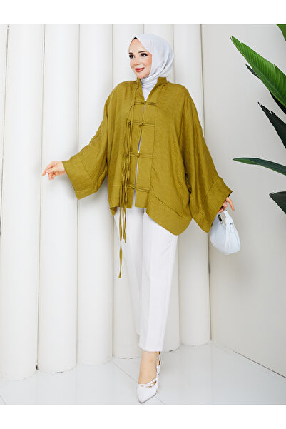 Modam Bella Bağlama Detaylı Salaş Kimono Tunik