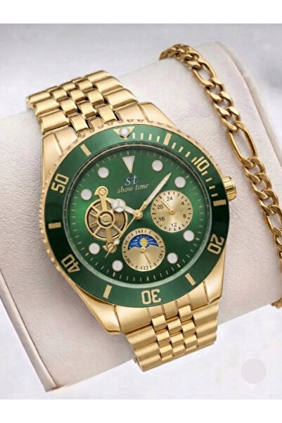 Feronnucci Men's Wristwatch with Bracelet Gift Gold Steel Band Colorful Dial ...