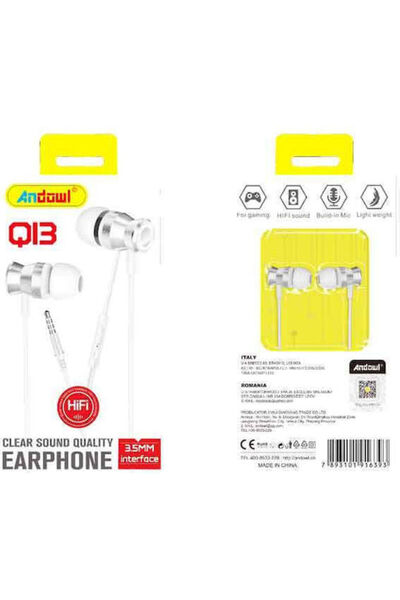 Andowl Q13 Ενδοωτικά ακουστικά handsfree με βύσμα 3.5mm