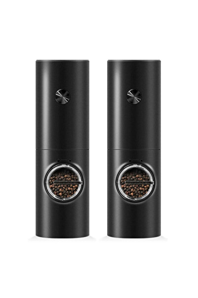 YBOSHOP Σετ 2 ηλεκτρικών μύλων αλατιού και πιπεριού, με LED, 5 ταχύτητες, οπή...