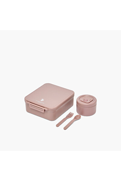 U.S. Polo Assn. US POLO ASSN. Solid Lunch Box Bento for Girls with Soup Bowl ...