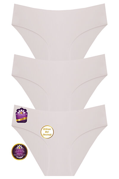 papatya lingerie Laser Cut Mid-High Waist Silky Fabric Non-Marking Panties 3-...