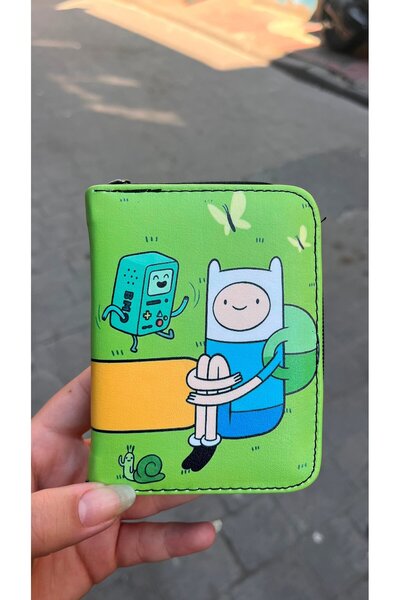 Köstebek Πράσινο πορτοφόλι Unisex Adventure Time με τους Φιν και τους Τζακ, τ...