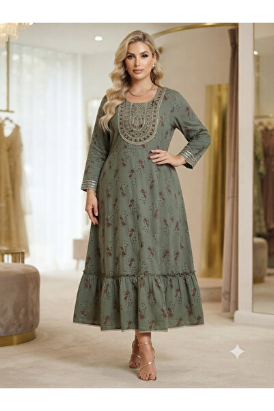 Aashiv's Collection Plus Size Dress, Oversized Comfortable Cut Flowy Mother's...