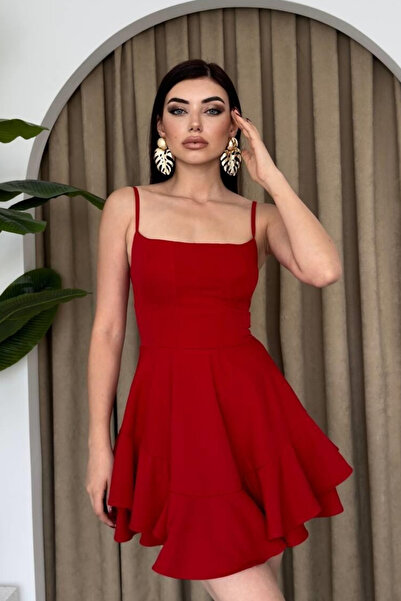 Clothes Fast Women's Strappy Mini Dress Square Neckline Flounce Skirt Stylish...