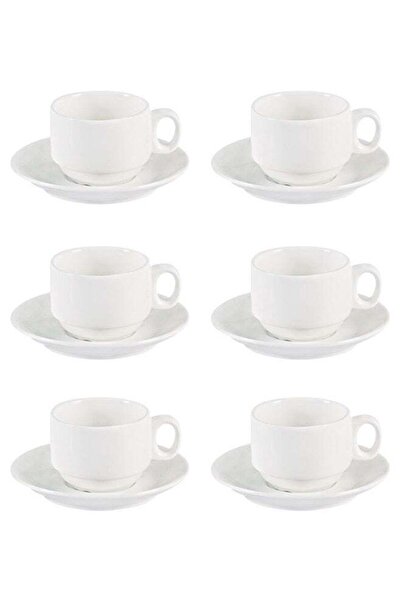 Trust Dove 12-Piece Porcelain Cup & Saucer Set 200ML White, Set for 6 People
