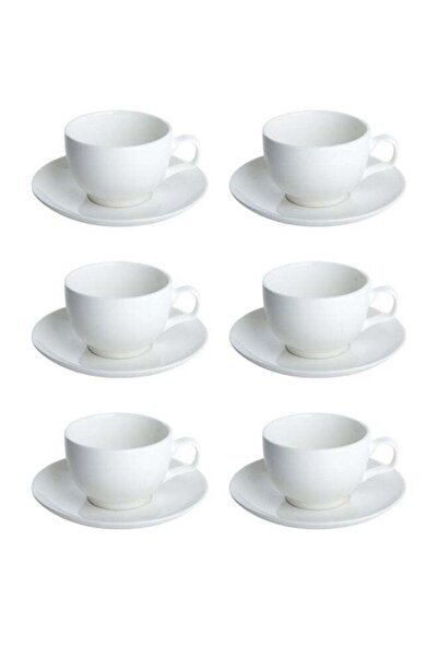 Trust Dove 12-Piece Porcelain Tea Cup & Saucer Set 200ML White, Set for 6 People