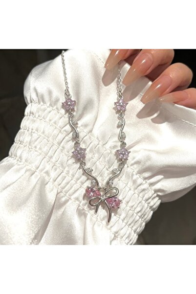Heda Jewelry Fairy Dream Kolye - Pembe Kurdeleli Zarif Kolye