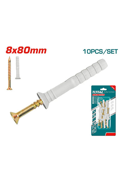 TOTAL مجموعة مسامير على كرت 8x80mm 10PCS/SET WJNAK5009012 توتال