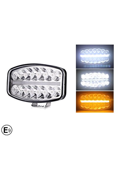 Flexzon Προβολέας LED 10-30 Βολτ Υψηλής Ισχύος 80W Λευκό DRL Λευκό / Πορτοκαλ...